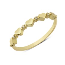 14 Ayar Altın Mini Kalpli Yüzük YZK257