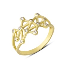 14 Ayar Altın Geometrik Model Yüzük YZK026