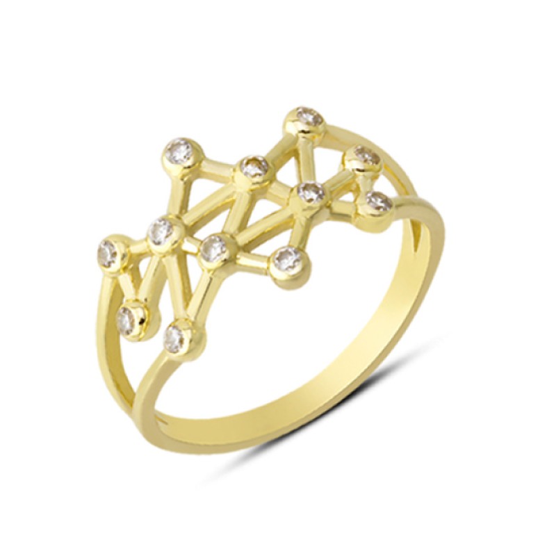 14 Ayar Altın Geometrik Model Yüzük YZK026 14 Ayar Altın Geometrik Model Yüzük YZK026