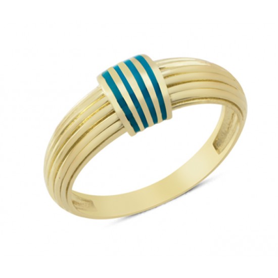 14 Ayar Altın Mavi Mineli Yüzük YZK263