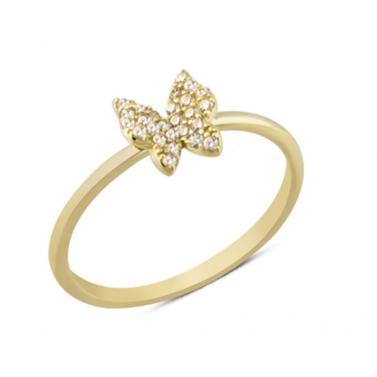 14 Ayar Altın Kelebek Yüzük YZK267
