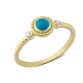 14 Ayar Altın Sıvamalı Mavi Taşlı Yüzük YZK273