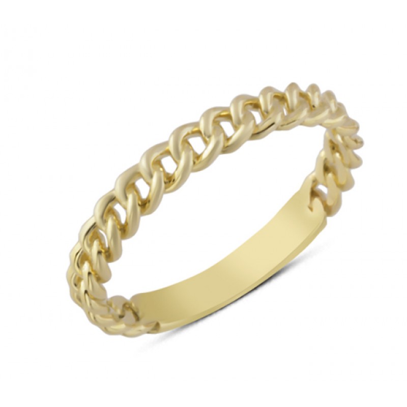 14 Ayar Altın Zincir Yüzük YZK274