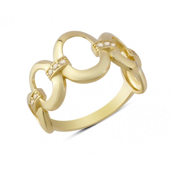 14 Ayar Altın İç İçe Geçmeli Halka Yüzük YZK279