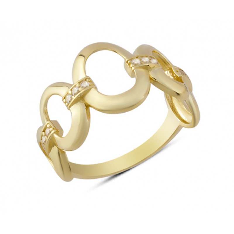 14 Ayar Altın İç İçe Geçmeli Halka Yüzük YZK279