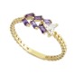 14 Ayar Altın Mini Mor Baget Taşlı Yüzük YZK028B
