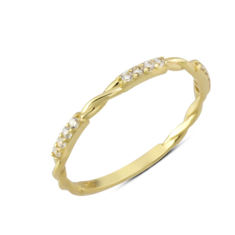 14 Ayar Altın Üç Sıra Taşlı Yüzük YZK285 14 Ayar Altın Üç Sıra Taşlı Yüzük YZK285