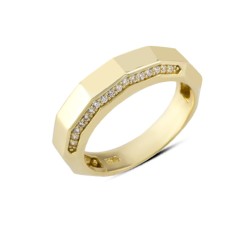 14 Ayar Altın Köşeli Yüzük YZK286