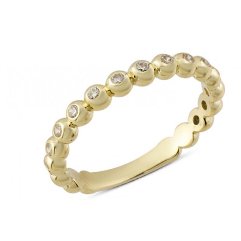 14 Ayar Altın Mini Top Taşlı Yüzük YZK288