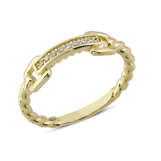 14 Ayar Altın Halat Kollu Yüzük YZK290