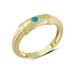 14 Ayar Altın Mini Mavi Taşlı Yüzük YZK293