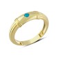 14 Ayar Altın Mini Mavi Taşlı Yüzük YZK293
