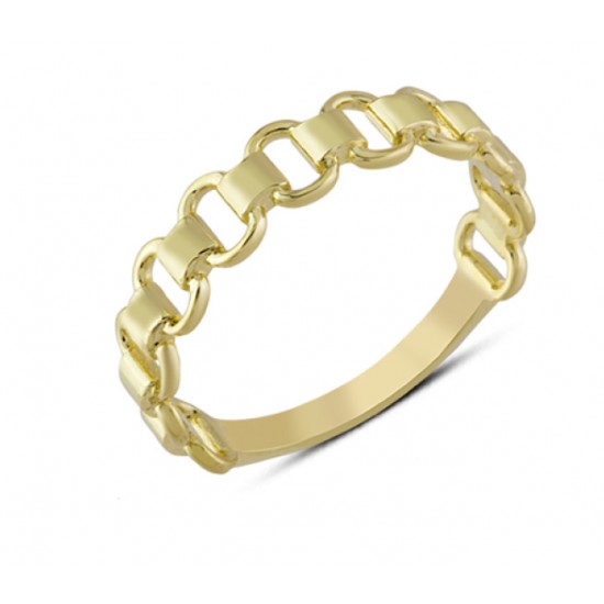 14 Ayar Altın Taşsız İç İçe Geçme Yüzük YZK297