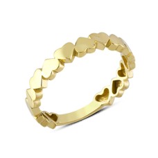 14 Ayar Altın Taşsız Mini Kalp Yüzük YZK298