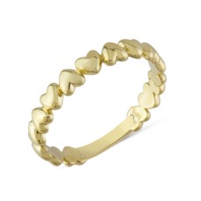 14 Ayar Altın Taşsız Mini Kalp Yüzük YZK300