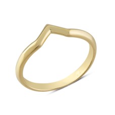 14 Ayar Altın Taşsız V Model Yüzük YZK302