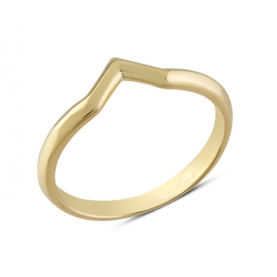 14 Ayar Altın Taşsız V Model Yüzük YZK302