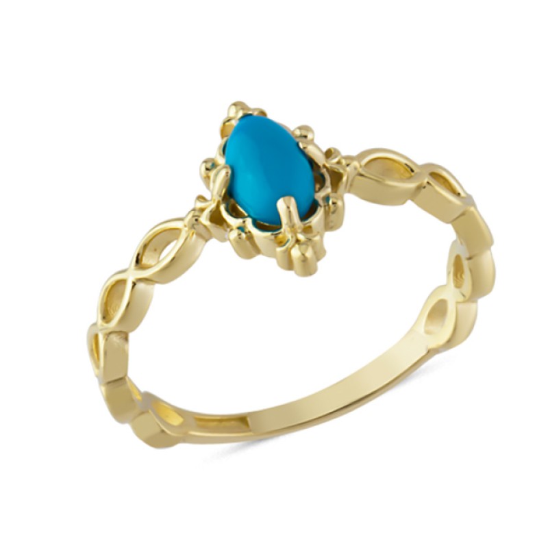 14 Ayar Altın Oval Mavi Taşlı Yüzük YZK304 14 Ayar Altın Oval Mavi Taşlı Yüzük YZK304