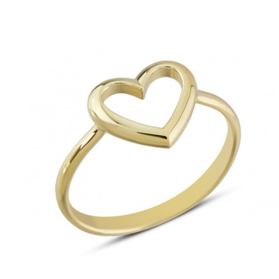 14 Ayar Altın Taşsız Kalp Yüzük YZK311 14 Ayar Altın Taşsız Kalp Yüzük YZK311