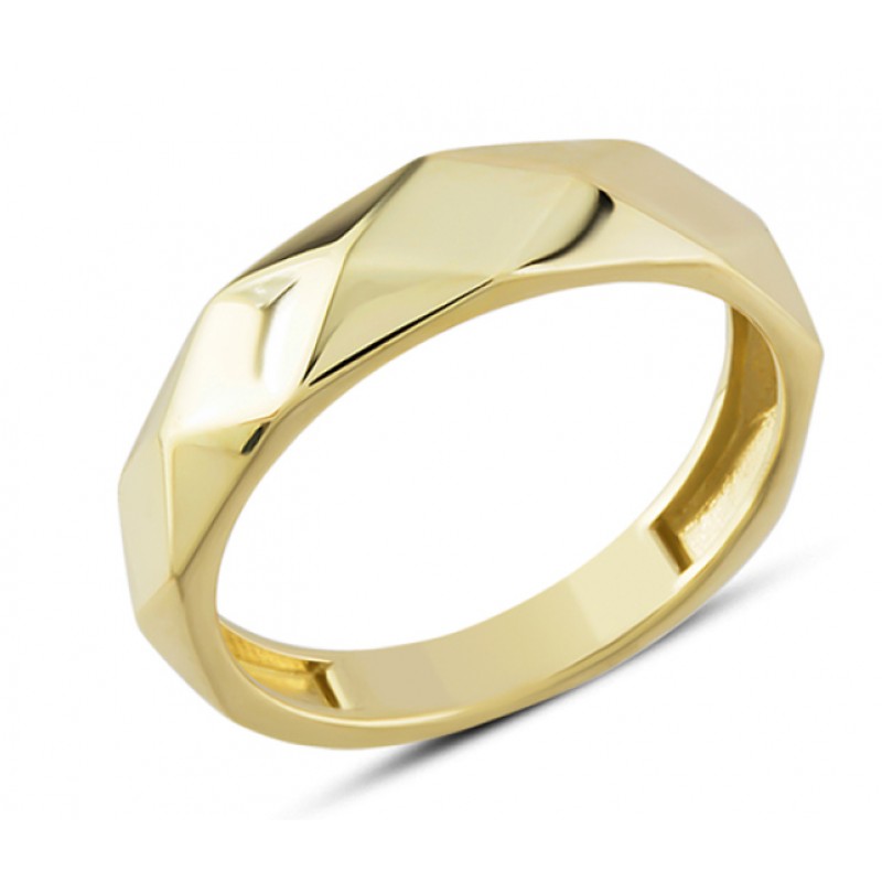 14 Ayar Altın Taşsız Piramit Yüzük YZK314