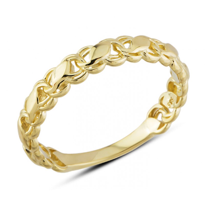 14 Ayar Altın Taşsız Pullu Yüzük YZK315