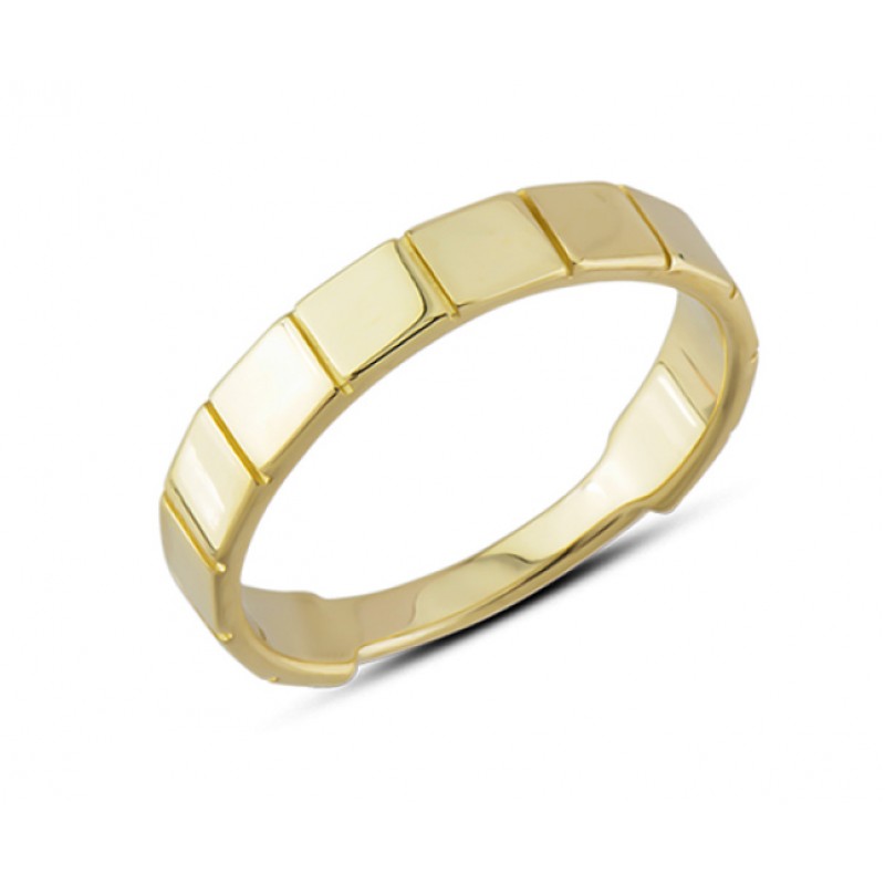 14 Ayar Altın Taşsız Kesik Çizgili Yüzük YZK316