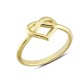 14 Ayar Altın Taşsız İç İçe Kalp Yüzük YZK318