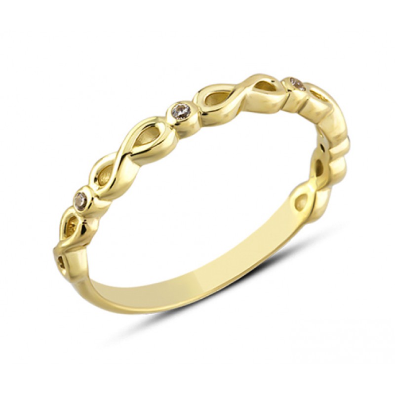 14 Ayar Altın Taşlı Sarmal Yüzük YZK320