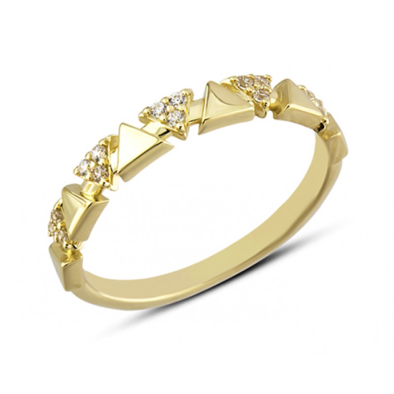 14 Ayar Altın Üçgen Taşlı Yüzük YZK322 14 Ayar Altın Üçgen Taşlı Yüzük YZK322