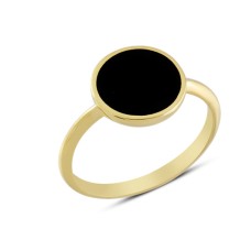 14 Ayar Altın Siyah Taşlı Yüzük YZK325