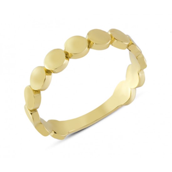 14 Ayar Altın Taşsız Yuvarlak Desen Yüzük YZK329