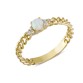 14 Ayar Altın Beyaz Taşlı Zincir Yüzük YZK348