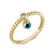 14 Ayar Altın Sallantılı Göz Boncuğu Yüzük YZK354