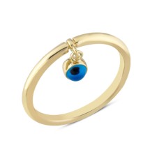 14 Ayar Altın Sallantılı Göz Boncuğu Yüzük YZK356