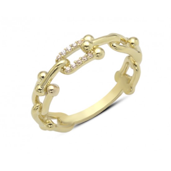 14 Ayar Altın İç İçe Kilit Yüzük YZK359