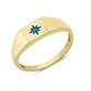14 Ayar Altın Mavi Taşlı Kutup Yıldızı Yüzük YZK364