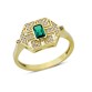 14 Ayar Altın Yeşil Taşlı Yüzük YZK367