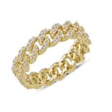 14 Ayar Altın Taşlı Zincir Yüzük YZK368