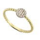 14 Ayar Altın Yuvarlak Taşlı Yüzük YZK037