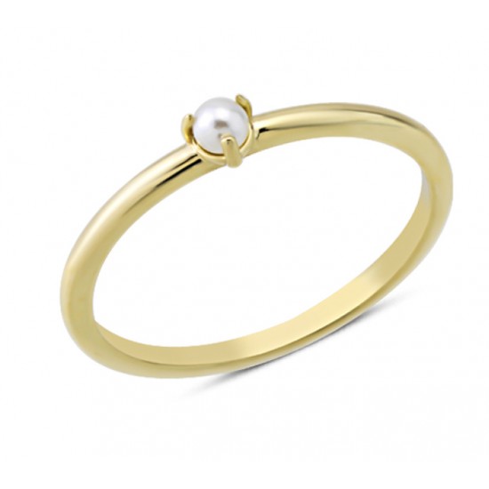 14 Ayar Altın Tek İncili Yüzük YZK370 14 Ayar Altın Tek İncili Yüzük YZK370