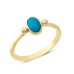 14 Ayar Altın Mavi Taşlı Oval Yüzük YZK372A