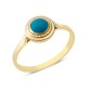 14 Ayar Altın Sıvamalı Mavi Taşlı Yüzük YZK373A