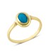 14 Ayar Altın Sıvamalı Mavi Taşlı Yüzük YZK376A