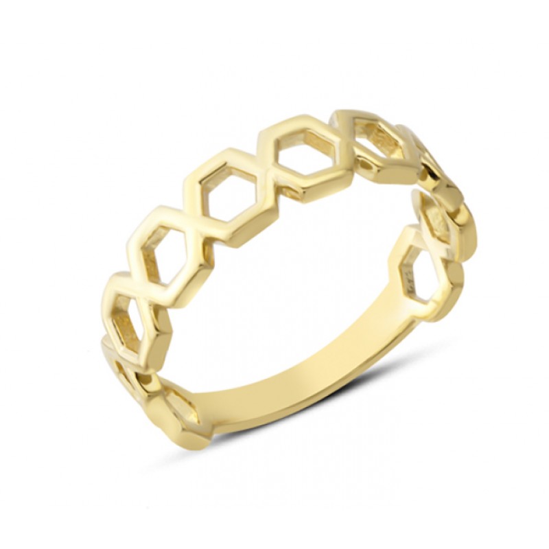 14 Ayar Altın Petek Model Yüzük YZK382