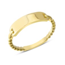 14 Ayar Altın Plaka Yüzük YZK383