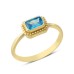 14 Ayar Altın Mavi Taşlı Yüzük YZK387