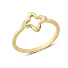 14 Ayar Altın Taşsız Çiçek Model Yüzük YZK389