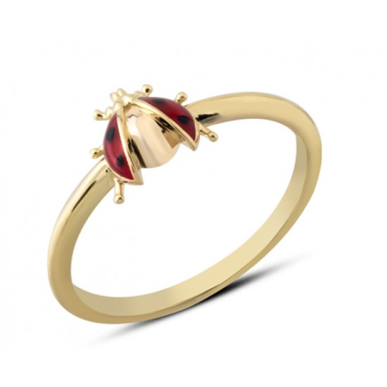 14 Ayar Altın Uğur Böceği Yüzük YZK392