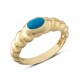 14 Ayar Altın Sıvamalı Mavi Taşlı Yüzük YZK399A