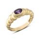 14 Ayar Altın Sıvamalı Mor Taşlı Yüzük YZK399B